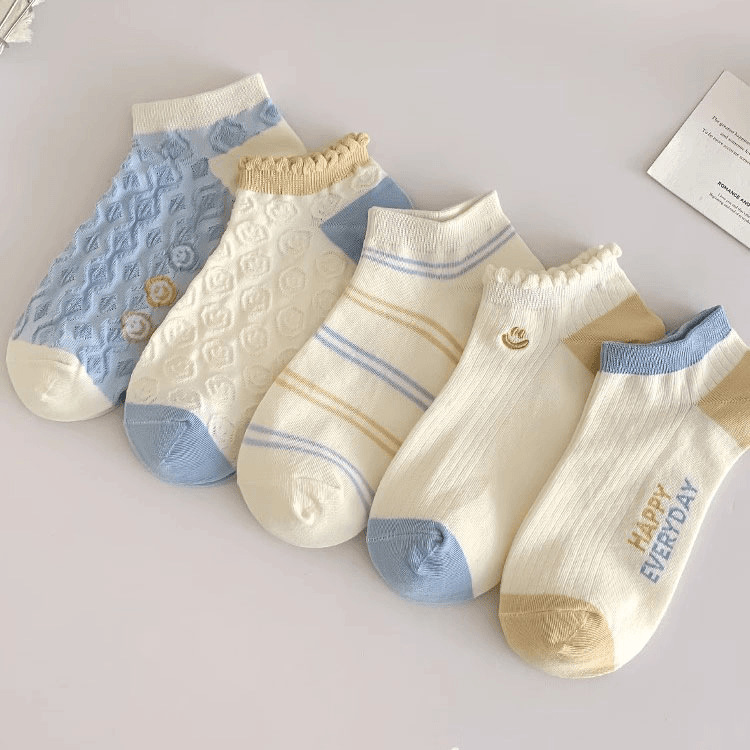 양말 - 파란색과 노란색 줄무늬