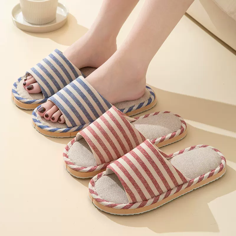 新款亚麻拖鞋情侣四季家用室内男女棉麻拖地板防滑家居男春夏批发