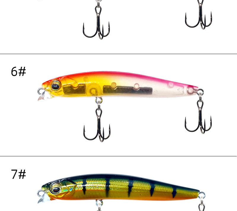 8 Colors Sinking Minnow Fishing Lures Hard Baits Fresh Water Bass Swimbait Tackle Gear