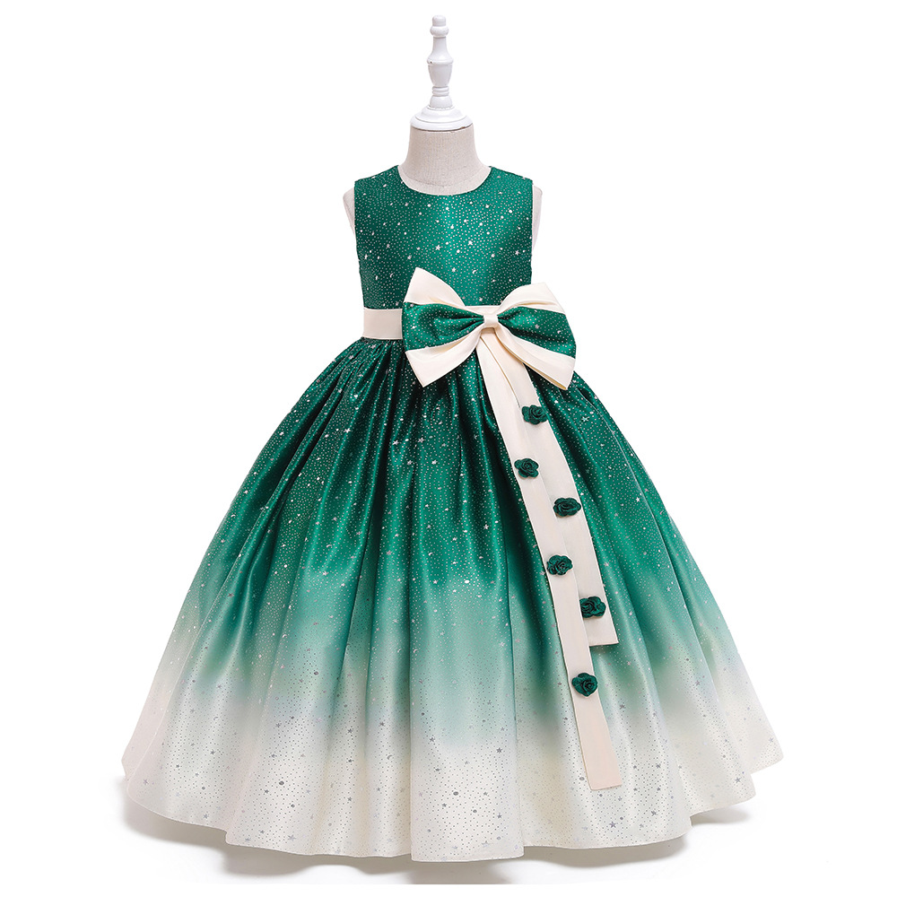 Vestido de princesa europea y americana vestido de niña anfitrión pasarela cumpleaños estilo occidental vestido de gradiente vestido de los niños