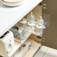Homemade basket telescopic track plastic accessories DIY slide rail cabinet wardrobe drawer storage basket bottom pulley