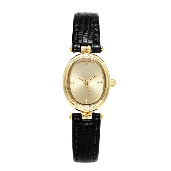 Black leather golden frame