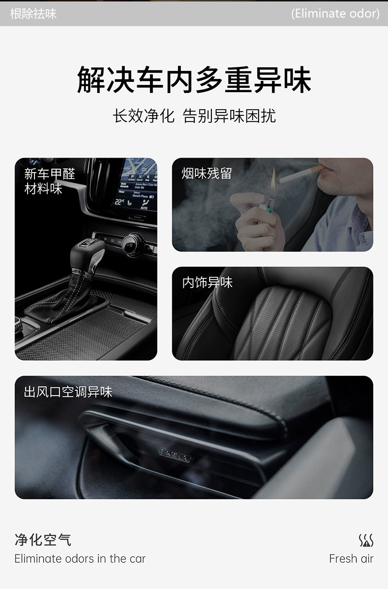 Car Fragrance Balm, New Solid Fragrance Balm for Use in Cars, Long-Lasting Fragrance, Odor Removal, Car Cup Holder Fragrance Balm