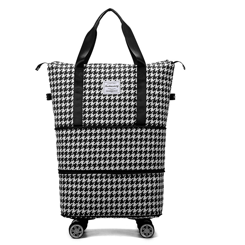 Nuevo bolso de viaje expandible de doble capa de separación en seco y húmedo de gran capacidad transfronterizo, bolso de equipaje con rueda universal portátil para mujer