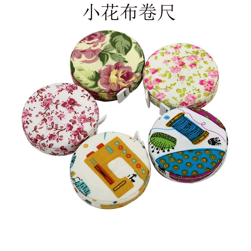 Factory direct color fabric bag cloth tape measure sewing measuring ruler automatic small tape inch cm ruler