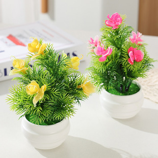 Ready-Made Simulated Green Plant Potted Plants Cross-Border Mini Creative Potted Plants Desktop Decoration Photo Landscaping Props Ready-Made Wholesale