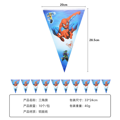 Foreign Trade Spider-Man Birthday Party Paper Plate Paper Cup Spider-Man Party Tableware Set Amazon Birthday Supplies Factory