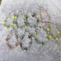 珍珠立體蝴蝶手鍊手工串珠創意掛飾耳機套掛件背包飾品掛件百搭款