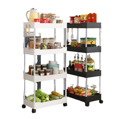 Trolley rack floor-standing multi-layer bathroom toilet sandwich living room kitchen layered rack storage trolley