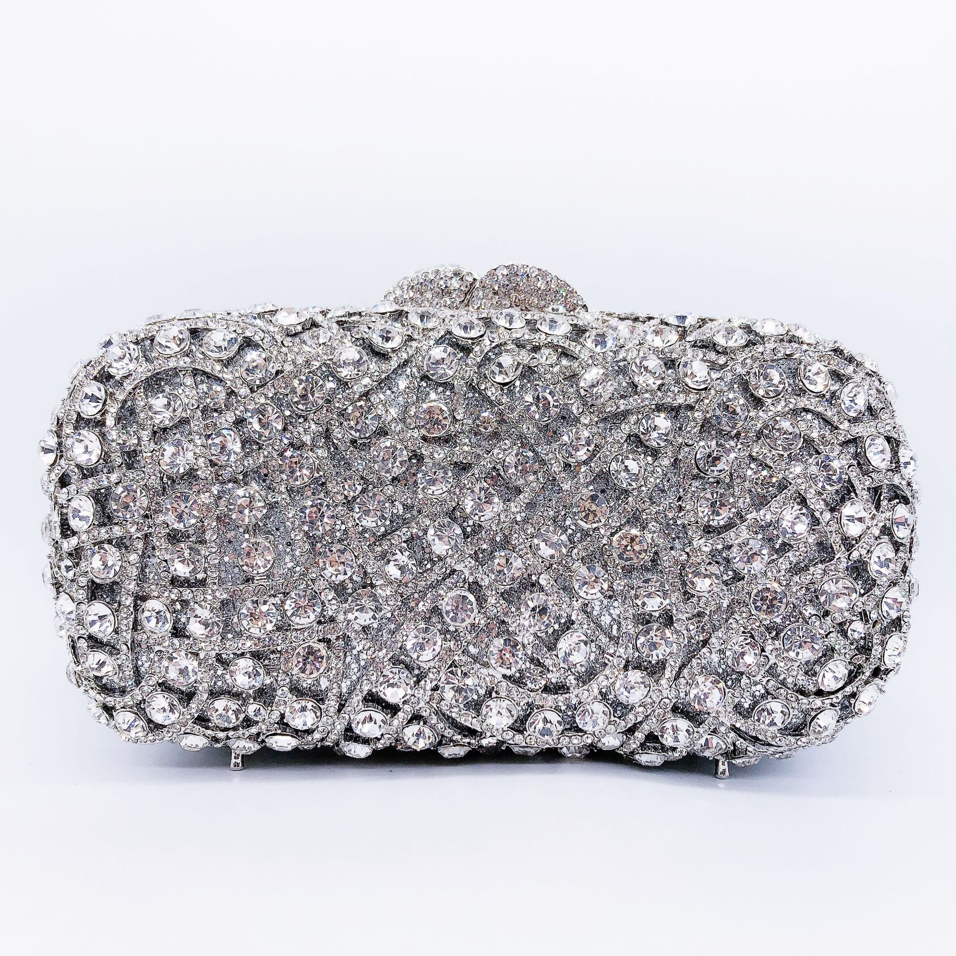 Fábrica directa bolsa de maquillaje de lujo damas diamantes bolsas de mano huecas de cristal ropas de noche bolsas de diamante de mano bolsas de gemas