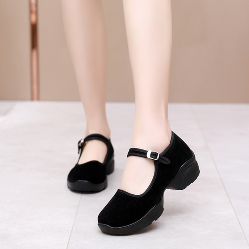 2024 new style Old Beijing cloth shoes, mom's dance shoes, hotel etiquette service work shoes, polyurethane sole women's shoes