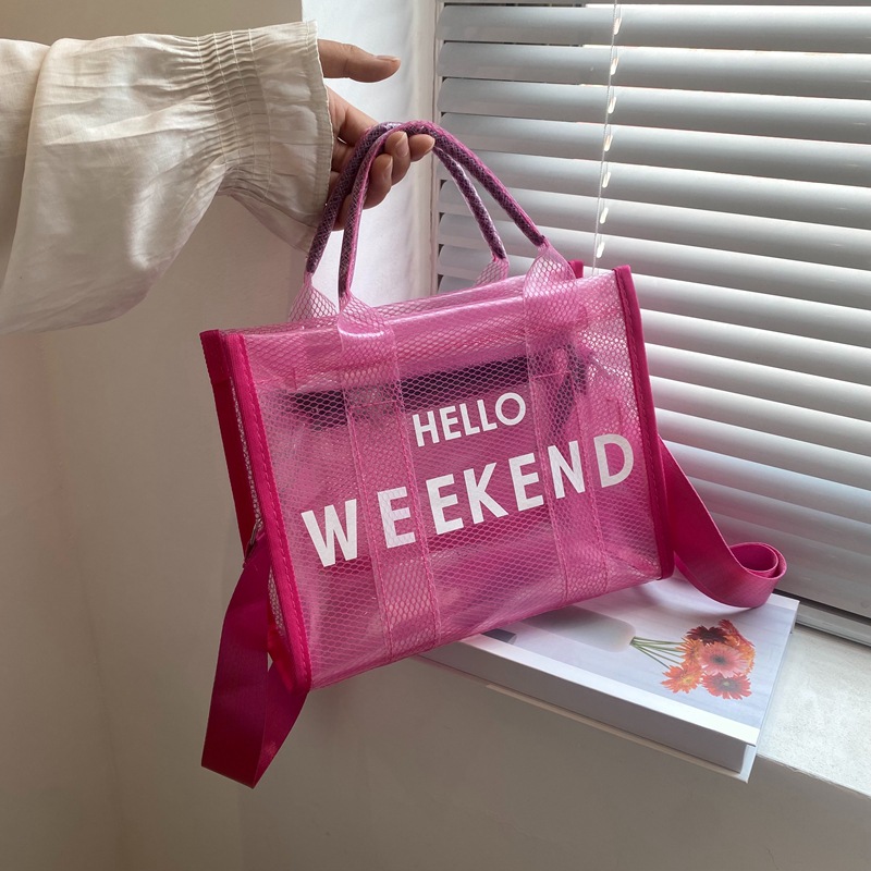 2024 nuevo hombro de moda bolso de las mujeres transparente de gran capacidad bolsa de jalea de PVC transfronterizo bolsa de mensajero portátil