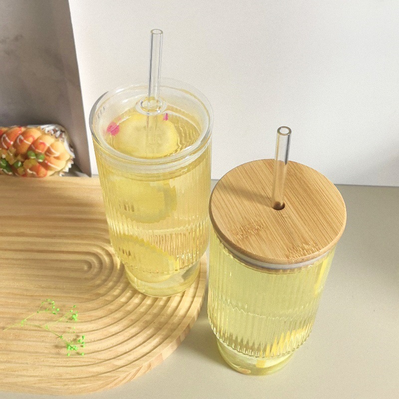 Taza de vidrio de limonada de gran capacidad 700ml taza de sorbos de agua con burbujas de verano bebida de té de frutas de alto valor taza de café
