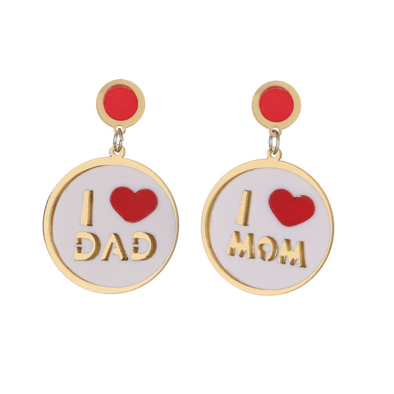 Nuevo Día de la madre acrílico carta costura pendientes amor personalizado doble capa mamá pendientes para las mujeres