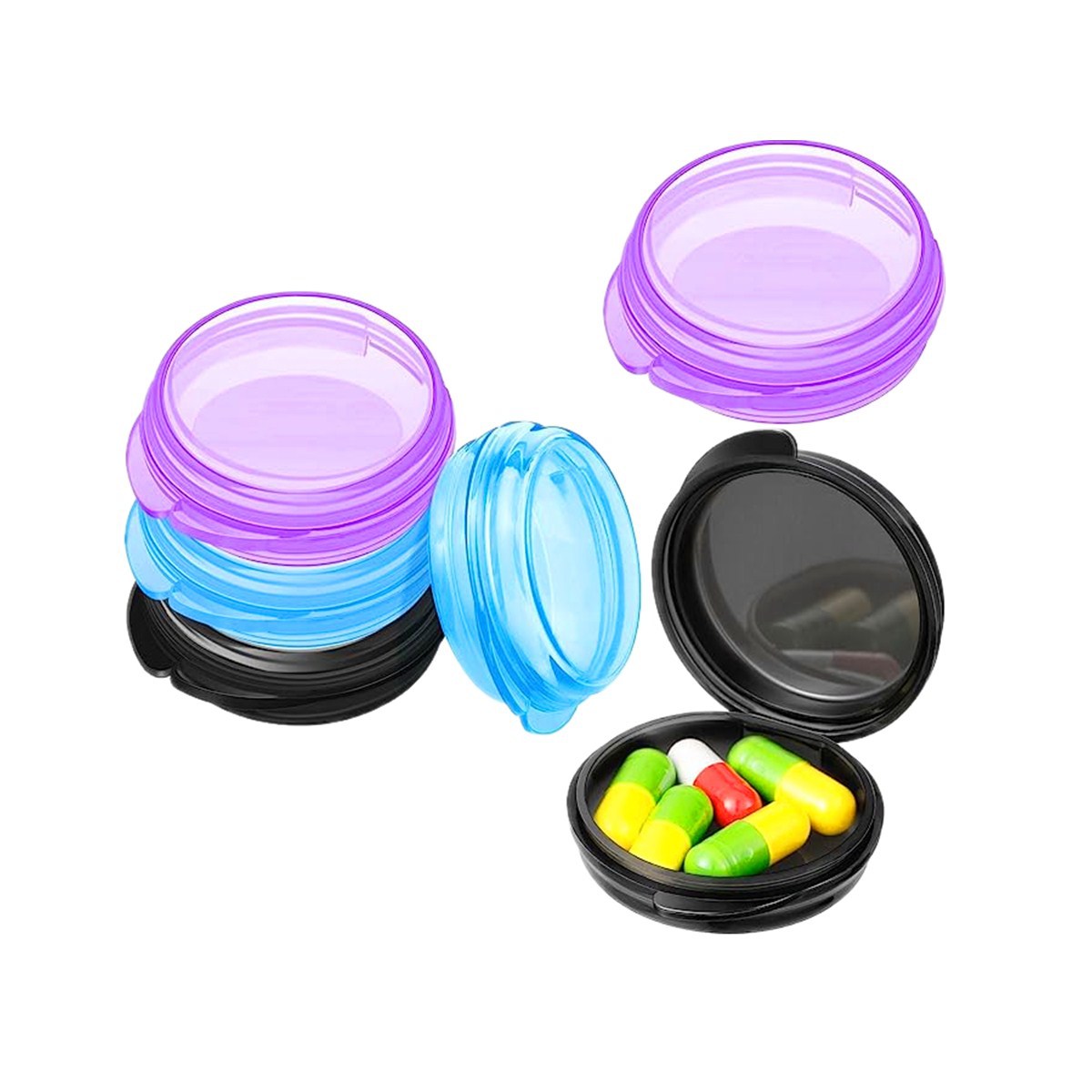 Transfronterizo XL colorido tres veces al día mañana y noche 7 días conveniente Arco Iris cuadrado conveniente caja de la píldora 4 rejilla 6 rejilla 8 rejilla caja de la píldora