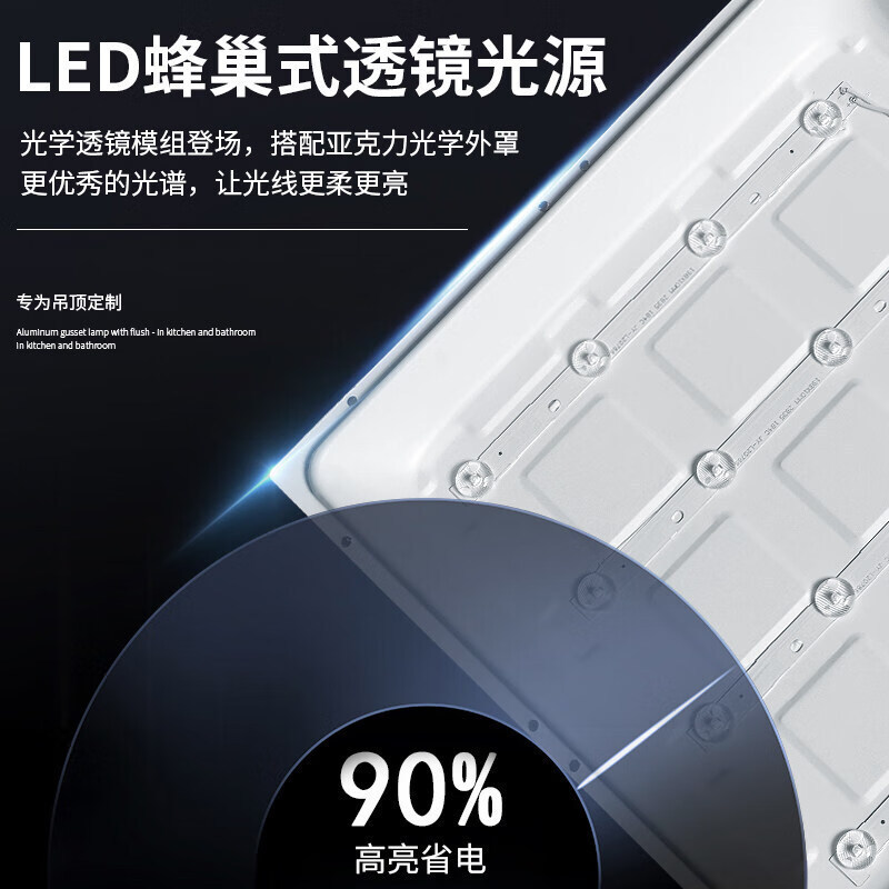 集成面板灯600X600卫生间220v厨房集成吸顶灯超薄led吊顶灯平板灯|undefined