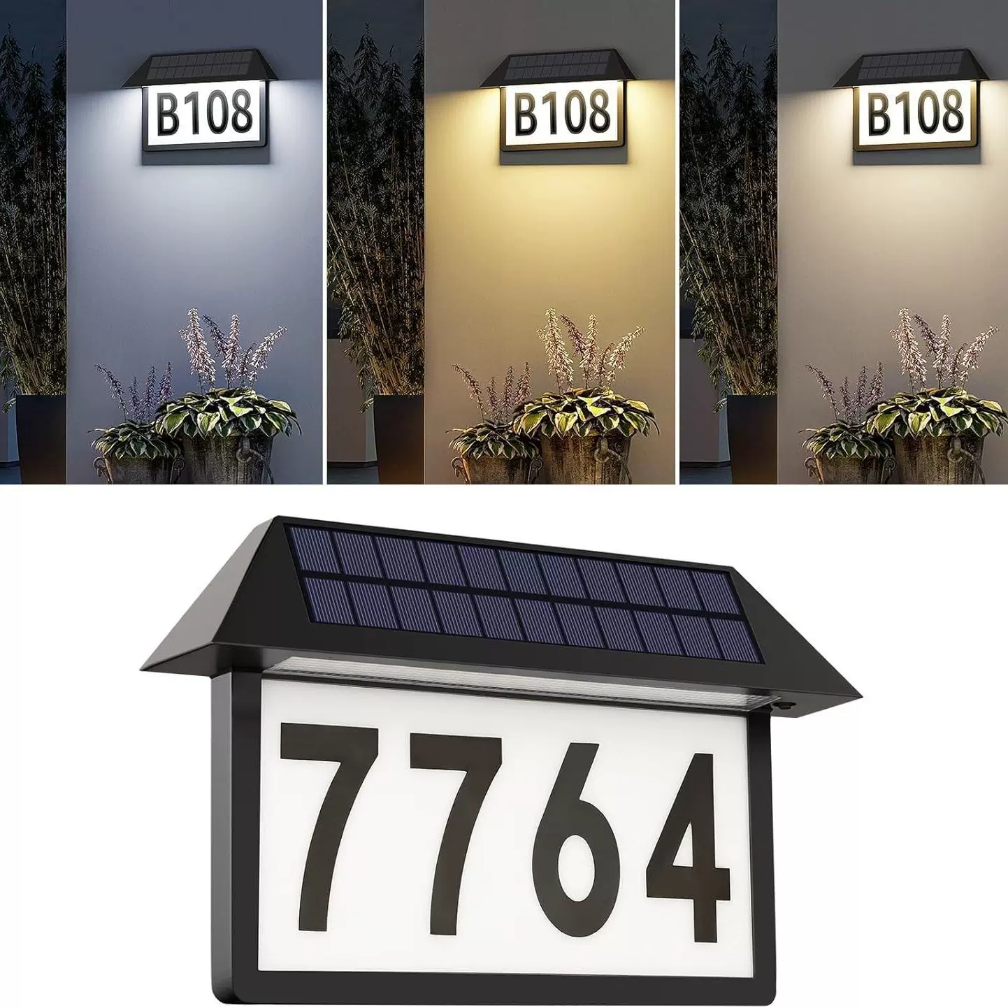 太阳能数字门牌灯户外壁灯号码牌LED光控防水别墅装饰灯