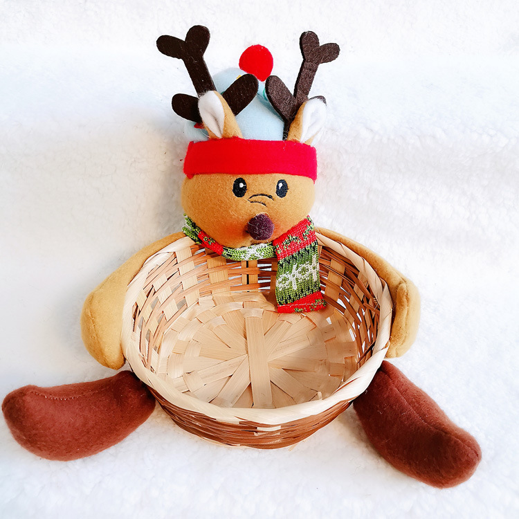 大型実用クリスマス竹かご家庭装飾サンタクロース収納かごホテルパーティー用品クリスマスキャンディーかご|undefined