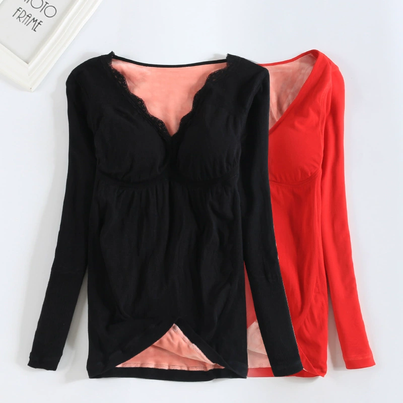 Беременные женщины осенью и зимой во время беременности термобелье женское бархатное утолщение с нагрудным ковриком