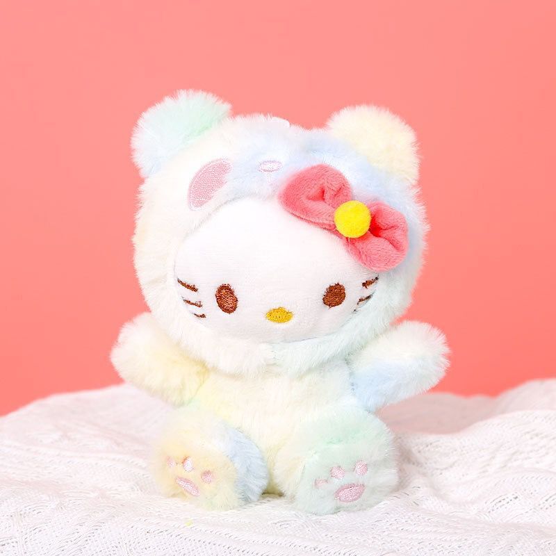 Lindo sanrio floral de peluche pequeño colgante de dibujos animados coolomi llavero de cuatro pulgadas máquina de agarre muñeca al por mayor