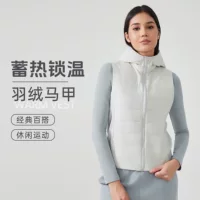 Осень и зима новый повседневный спортивный фитнес жилет куртка женский с капюшоном легкий и теплый спортивный костюм жилет DAW156