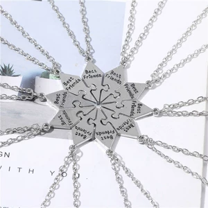 Yiwu Alloy Letter Necklace with 10 Friends Pendant Friendship Jewelry for Girls and Boys Graduation Gift