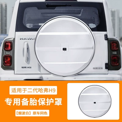 Spare wheel cover, Haval Raptors spare tire cover - haval-raptor-new-h9-special-tire-cover-smoke-wave-white