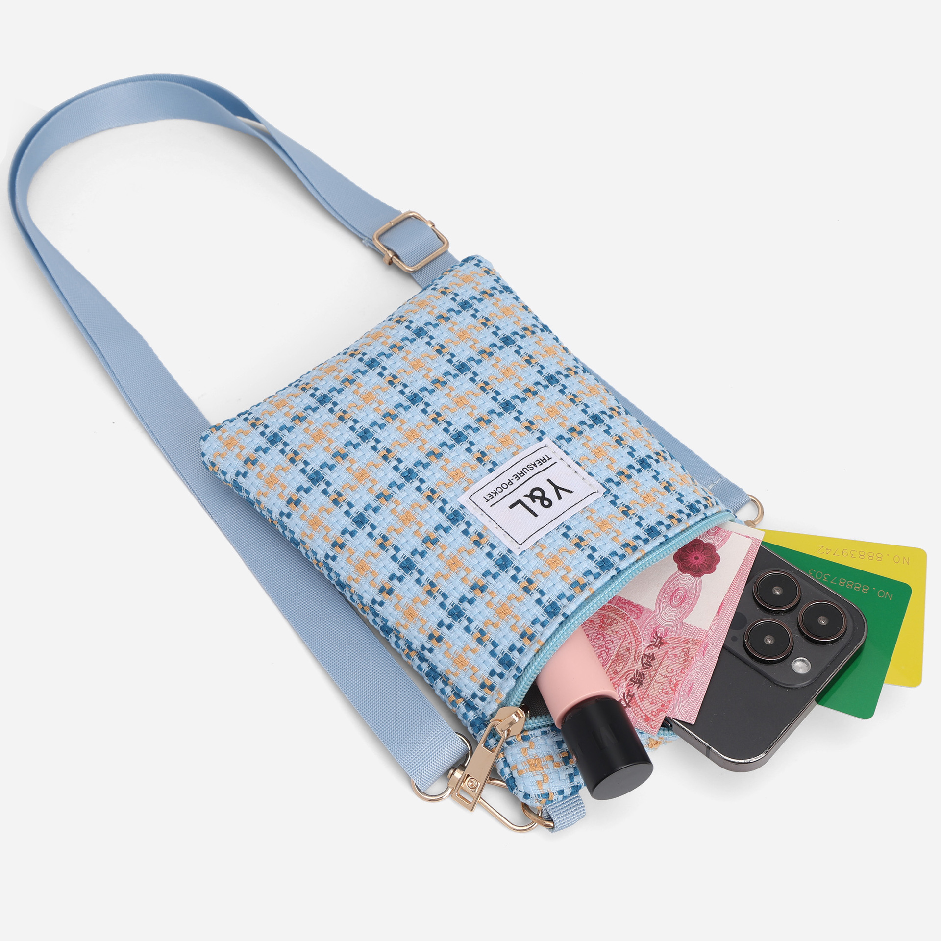 Tejido de encaje rugoso tela de celosía damas mini hombro mochila bolso móvil correa de hombro mini bolso pequeño