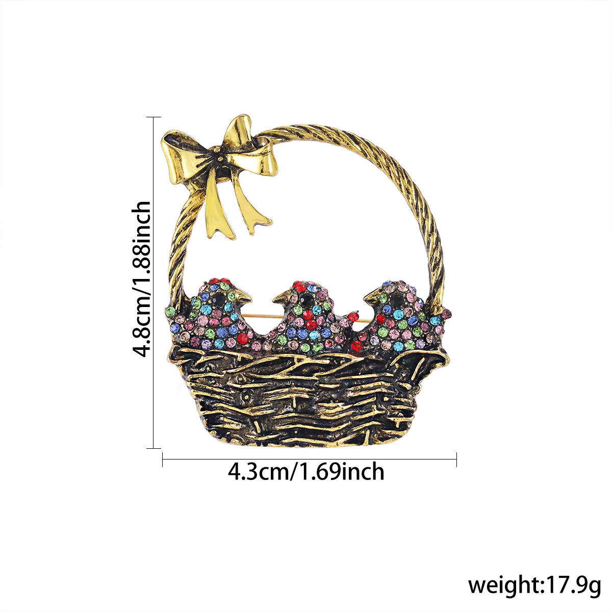 New Stylish and Exquisite Alloy Enamel Flower Basket Brooch, Versatile for Women's Suits and Cardigans, Accessory Pin
