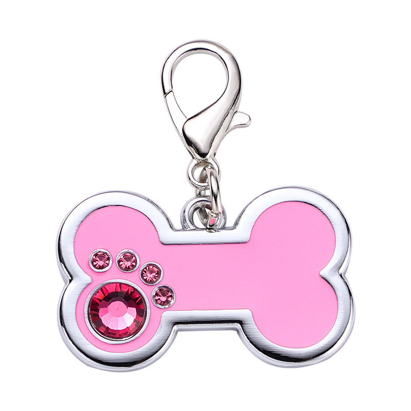 Amazon en stock colgante de joyas para mascotas anti-perdido mascota láser letras Tarjeta de Identificación de aleación de zinc Etiqueta de perro
