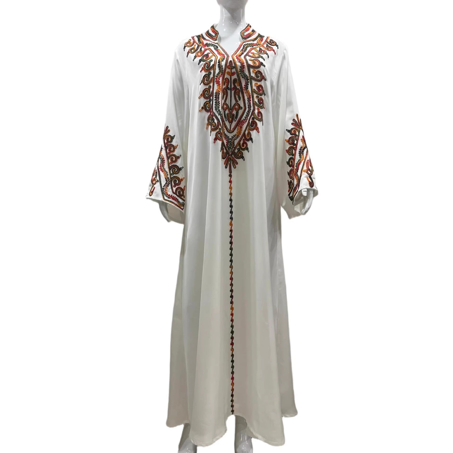 New In Stock Muslim Embroidered Robe, Middle Eastern Clothing, Abaya, Loose-fitting Women's Long Dress From Dubai,_ecoleips.com