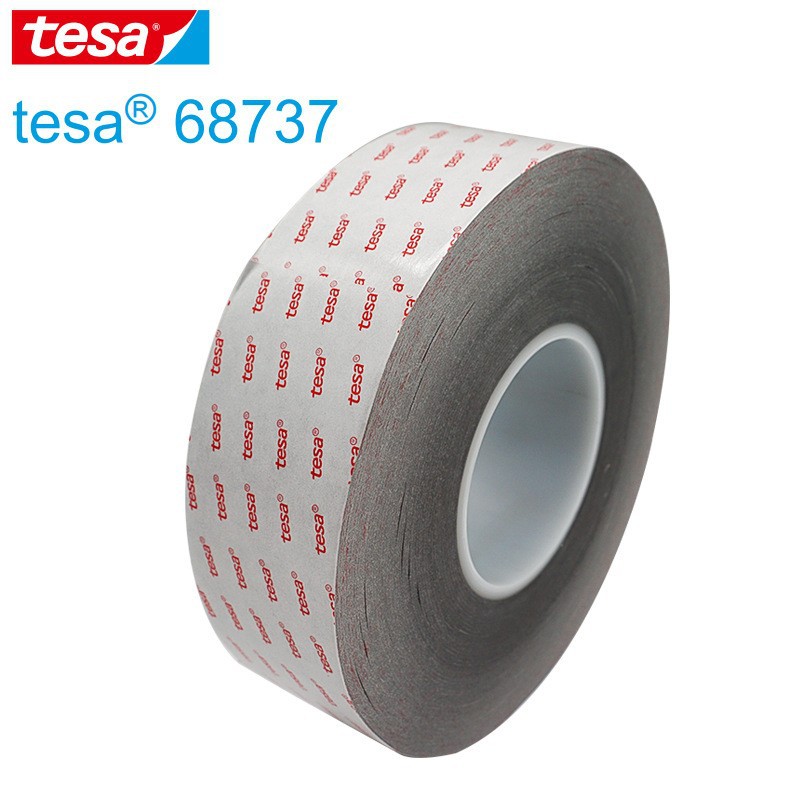 德莎tesa68737双面黑色PET薄膜抗反弹自粘性胶带弯曲弧形表面粘贴