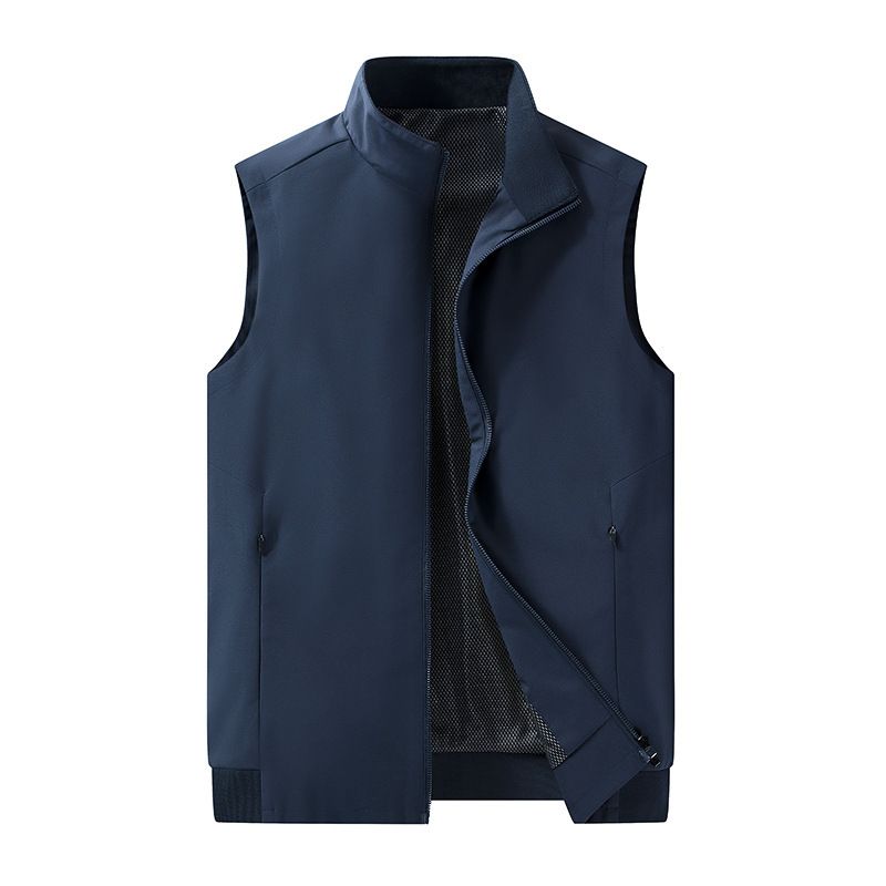Casual Soft Shell Vest for Men Outdoor Spring and Autumn New Style Vest Outdoor Sports Waterproof Stand Collar Fishing Vest for Men