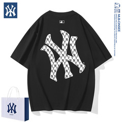 mlb&ny2025夏季美式复古潮牌轻奢男女同款短袖时尚百搭纯棉t恤男