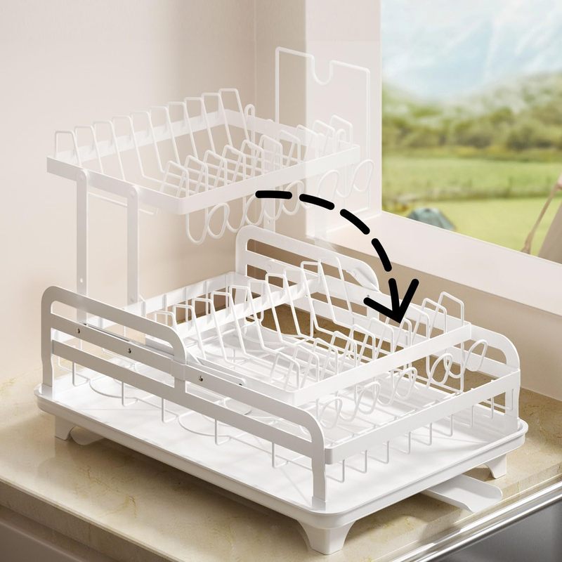 メーカー既製キッチン収納ラック二層食器収納ラックシンク排水ラックナイフ|undefined