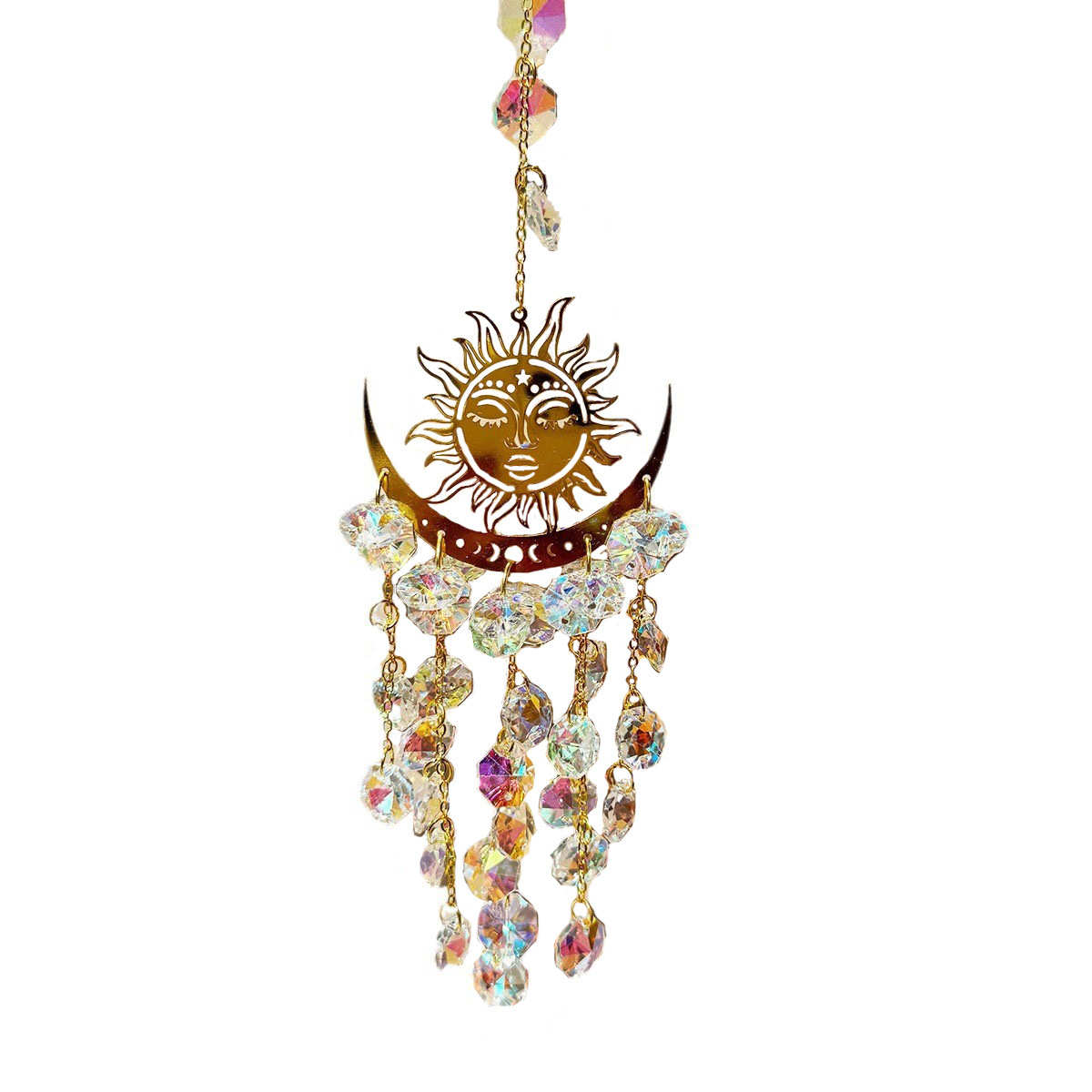 90g Weight Suncatcher, Wind Chime Home Textiles & Decor Type 1 Piece Quantity Housewarming, Graduation, Birthday Occasion Crystal Material Sun Pattern Simple Style Style Simple Style Sun Crystal Suncatcher Wind Chime Wall Art 18