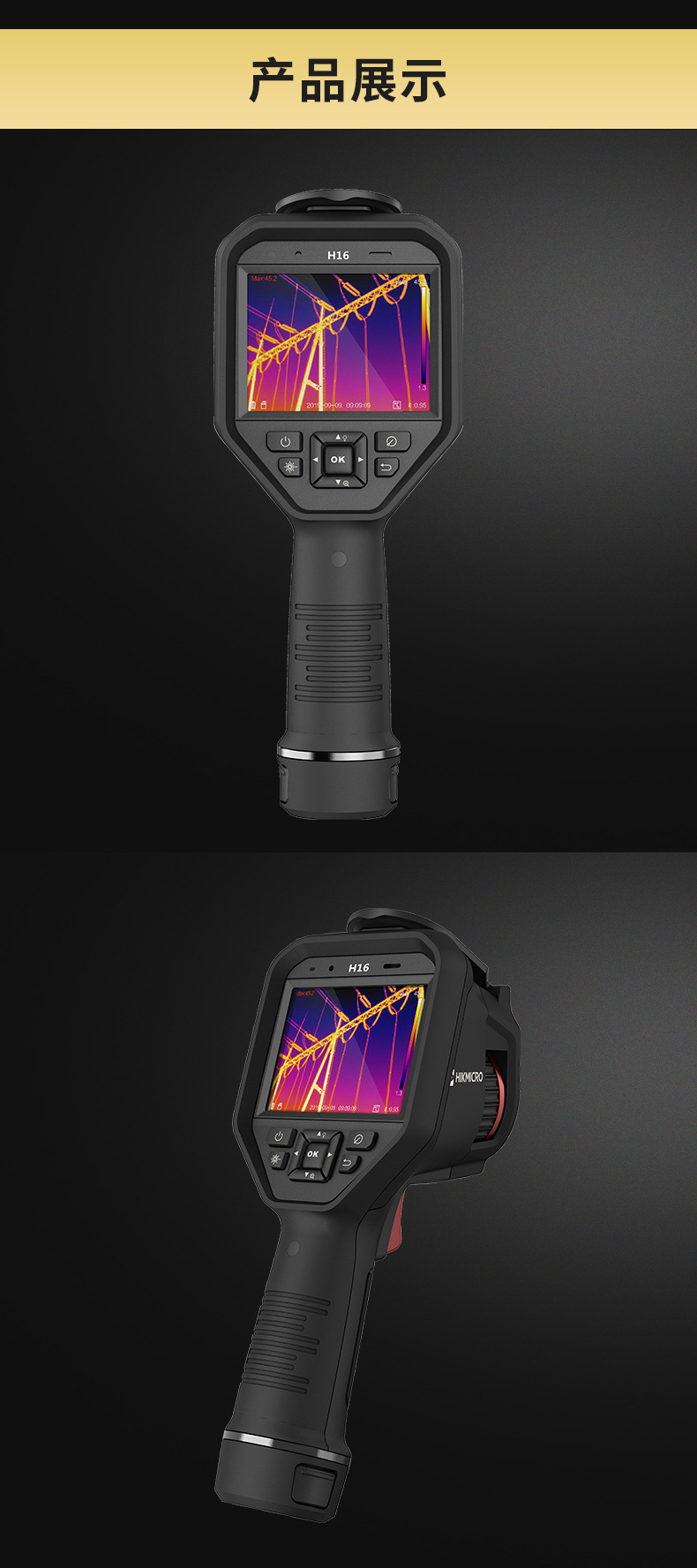 手持测温热像仪/测温仪H16 型号:HM-TPH16-6VF/W  库号：M153976