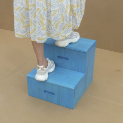 5ZV7 Wholesale Simple Wooden Ladder Stairs Wooden Ladder Bench Two-in-One with Drawer Storage Ladder Cabinet Wooden Drawer Bed