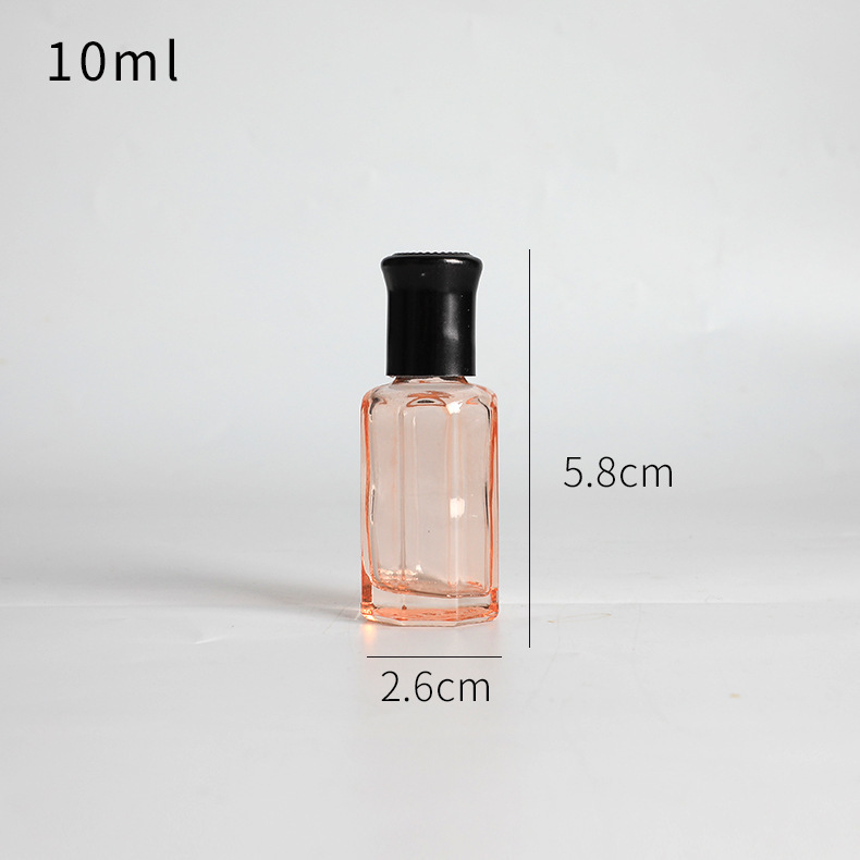 Botella de bola de rodillo de 10ml botella de perfume de aceite esencial de vidrio engrosado colorido sub-botella de viaje pequeña botella vacía botella de cuentas de muestra de masaje