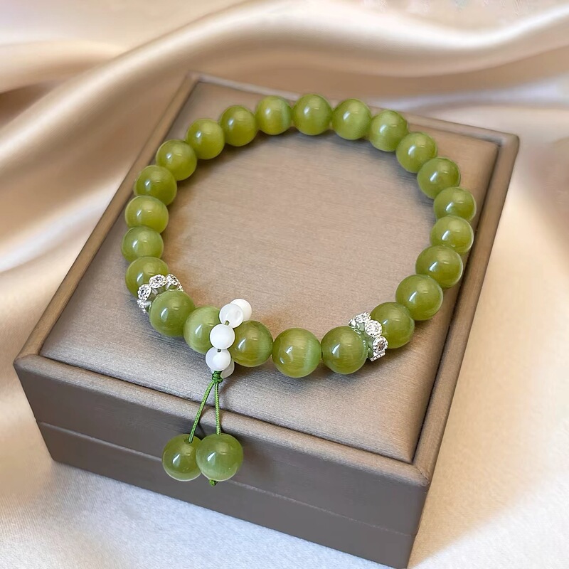 Green beaded bracelet for women, new Chinese style 2026, cool and minimalist design, a unique bracelet to give as a gift to your best friend Green beaded bracelet for women, new Chinese style 2026, cool and minimalist design, a unique bracelet to give as a gift to your best friend