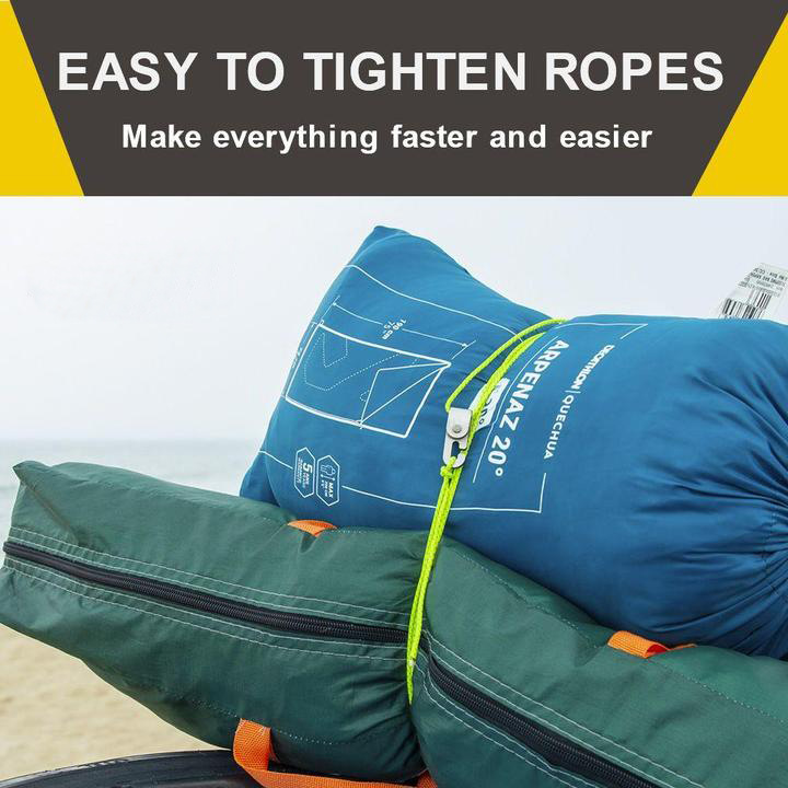 Cuerda de 5 metros, 4 ganchos, carpa, cuerda de fácil tracción, camping al aire libre, cuerda reflectante, saco de dormir, cierre automático