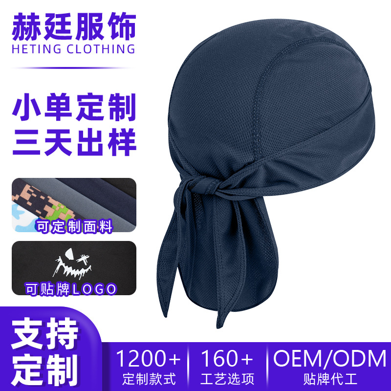 Identify the route, ride, pirate hat, moisture-wicking, patterned, custom-made, mesh, breathable, with adjustable straps, outdoor sun protection headwear