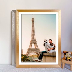 木質相框擺台仿金屬畫框a4證書框裝裱跨境框架金色銀色相框掛牆批