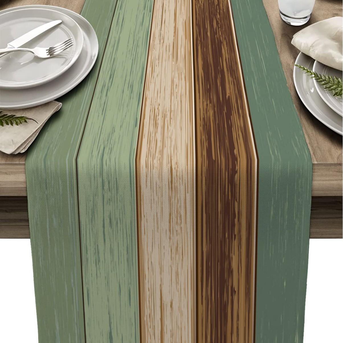 Lino a rayas corredor de mesa Amazon madera grano tela Toalla de mesa mantel decorativo aislamiento antideslizante estera de mesa estera de la tabla de impresión image 9
