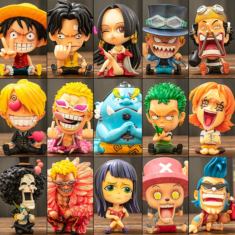 Q версия One Piece Datou Luffy Sonjo Bayes Emperor Doll Doll Blind Anime Swing Pack wholesale