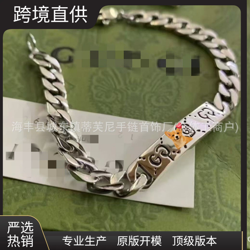High-End Version S925 Sterling Silver Elf Skull Vintage Distressed Double g Cuban Bracelet Unisex Bracelet High-End Version S925 Sterling Silver Elf Skull Vintage Distressed Double g Cuban Bracelet Unisex Bracelet
