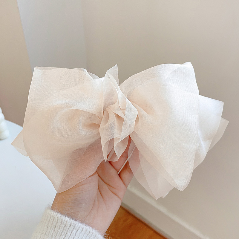 韓国の東大門の超仙の蝶結びのヘアピンのネットの糸の布芸の気質のスプリングは髪飾りの後頭部の飾りを挟みます。|undefined