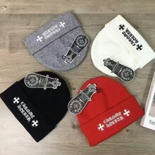 2025新款十字架毛线帽刺绣百搭情侣网红冷帽针织帽