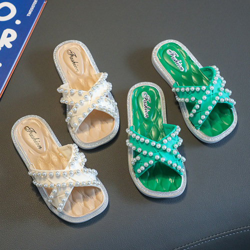 Children's slippers for girls indoor non-slip princess style children's outer wear non-slip summer slippers for children and middle-aged children
