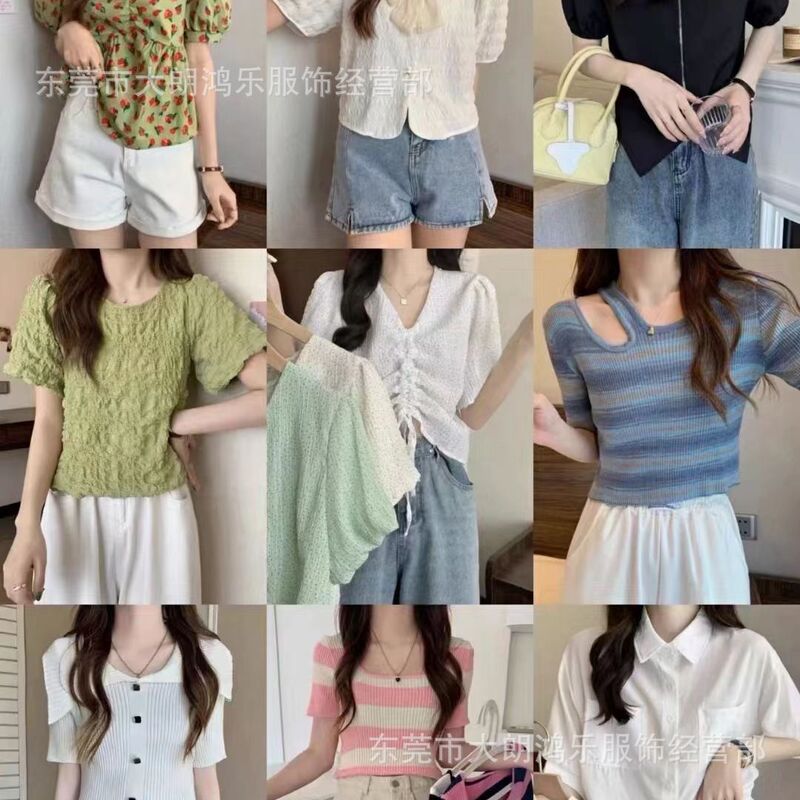 Live Stream Wholesale Women's Clothing: Korean Style Summer Short-Sleeve Chiffon Shirts for Women, Stylish Shirts and Tops